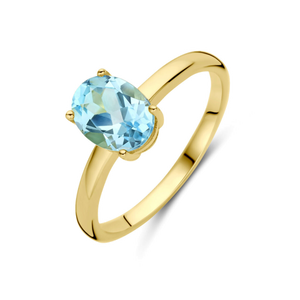 Ring met blauwe steen