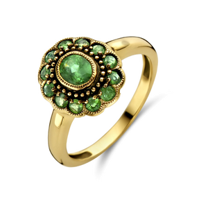 Ring met groene steen