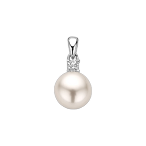 Zilveren parel hanger