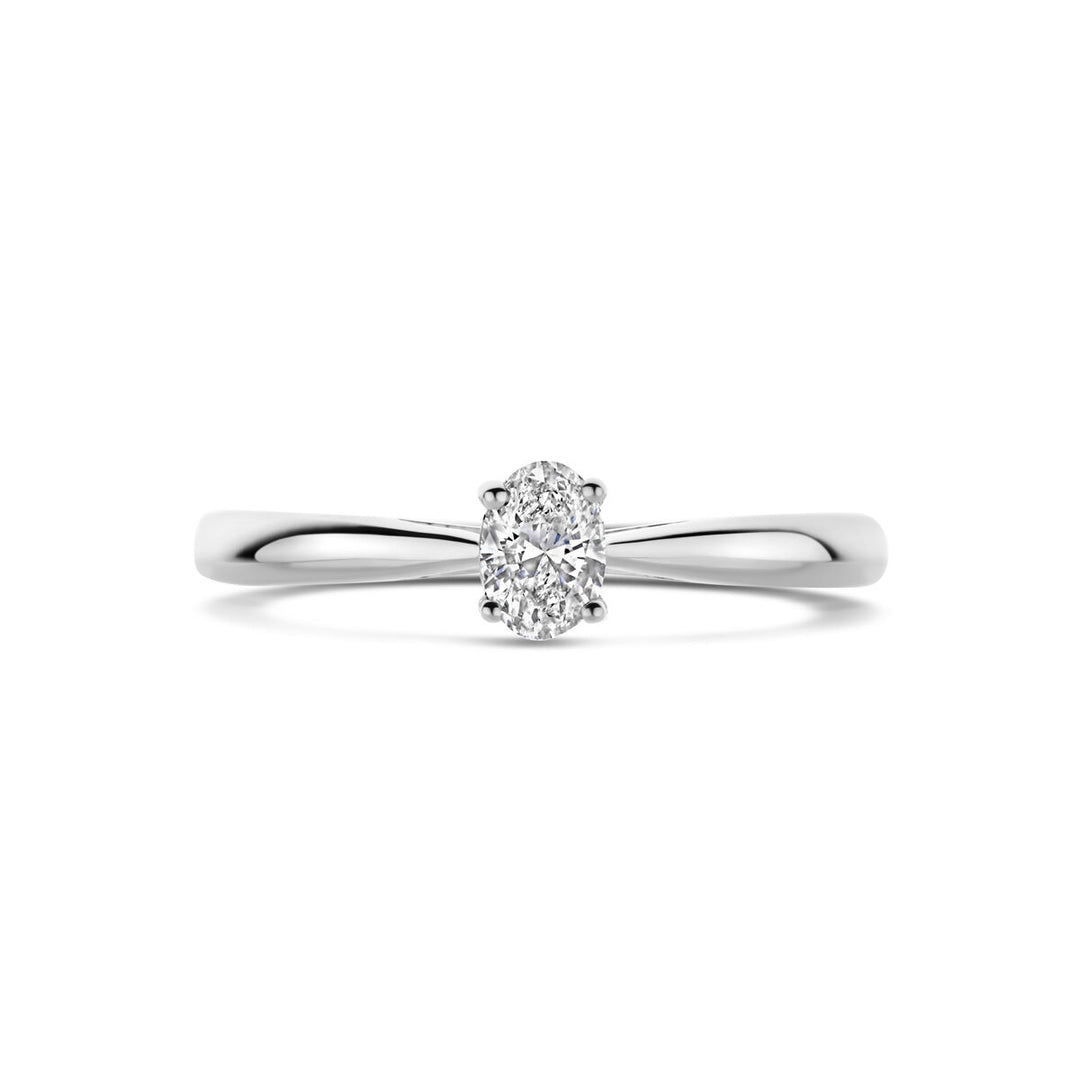 ring lab grown diamant 0.25ct h si 14K witgoud