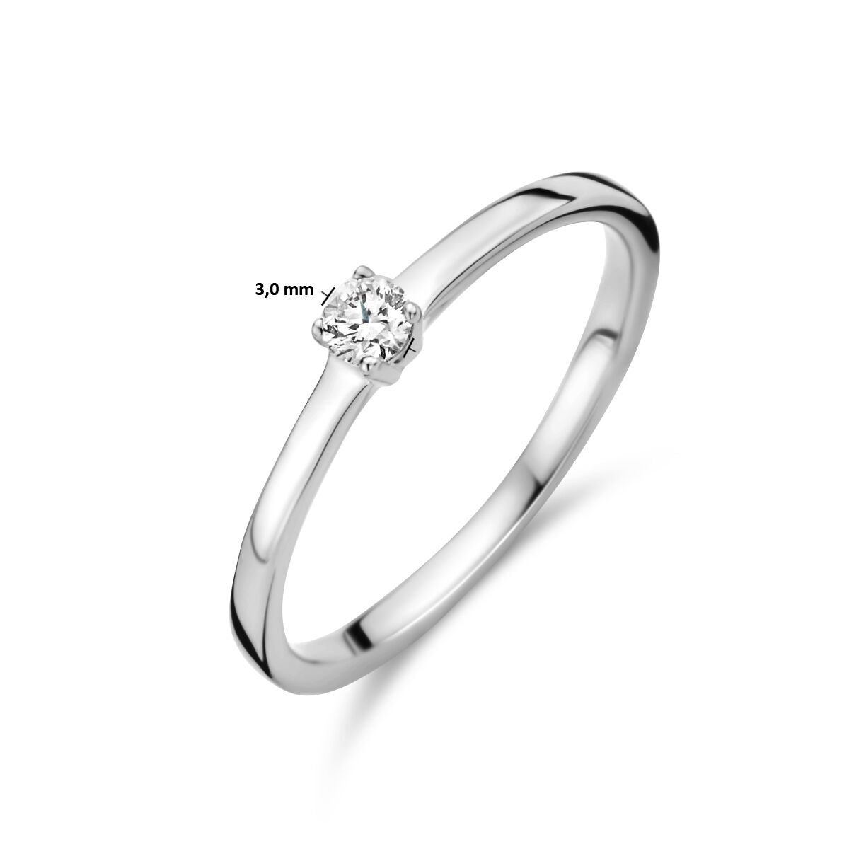 ring diamant 0.10ct h si 14K witgoud