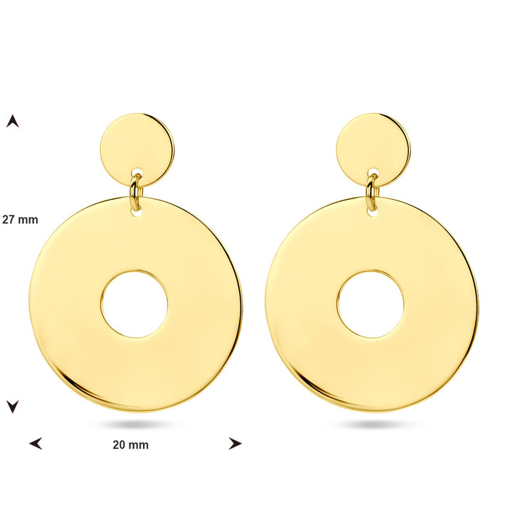 earrings circles 14K yellow gold