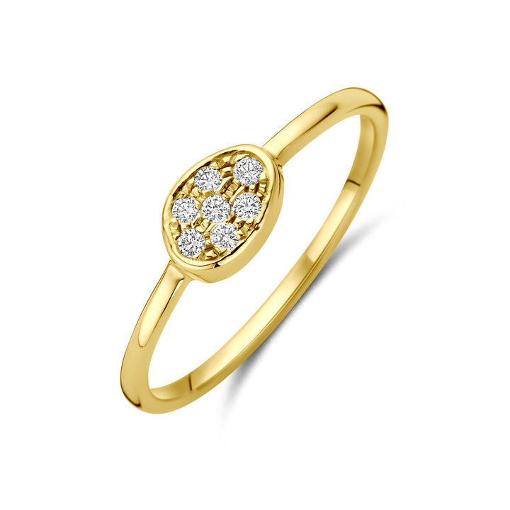 Gouden damesring met diamant – 14k geelgoud