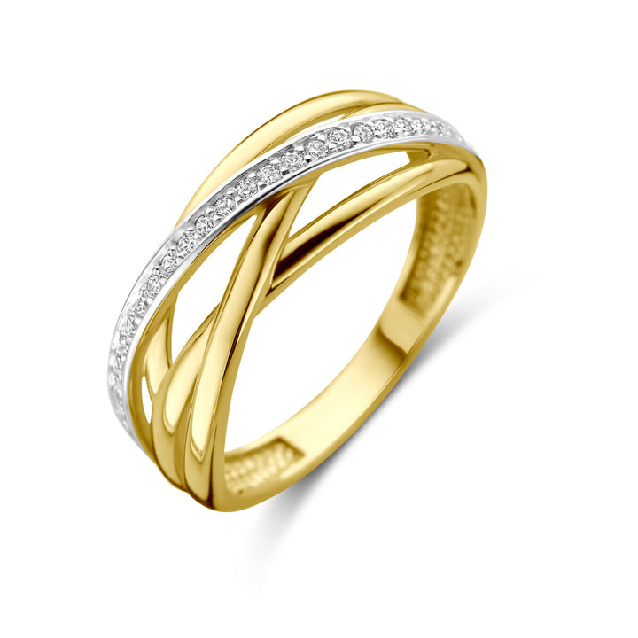 ring zirconia 14K yellow gold