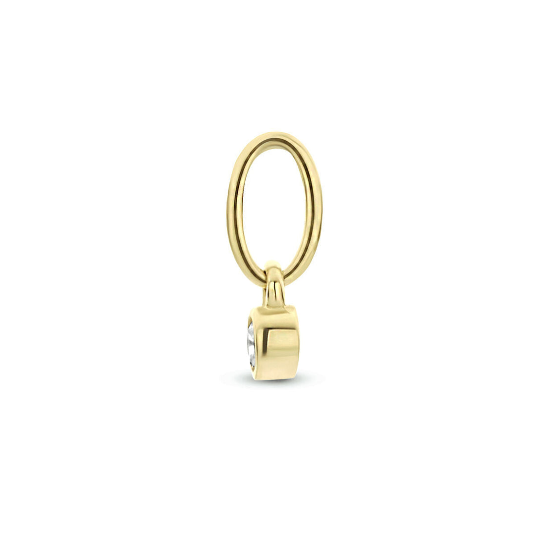 hanger rond zirkonia 14K geelgoud