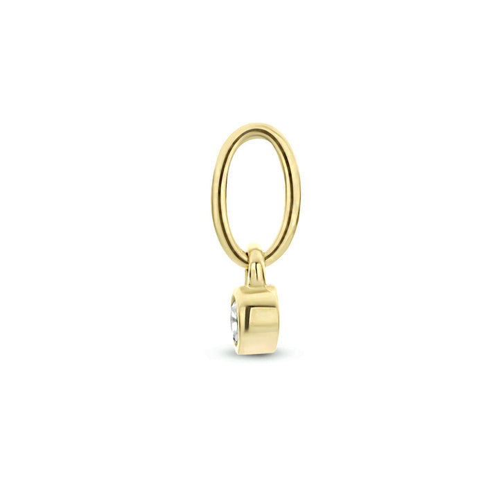 hanger rond zirkonia 14K geelgoud