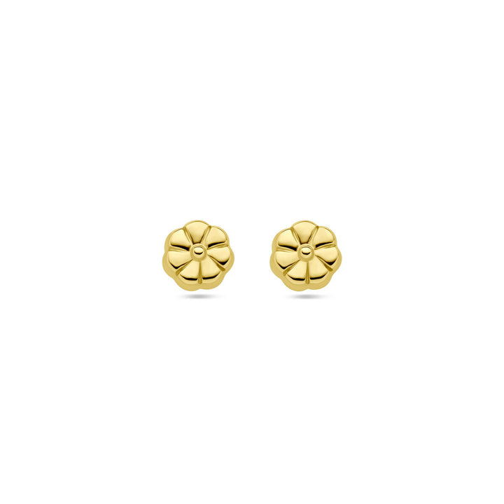 flower stud earrings 14K yellow gold