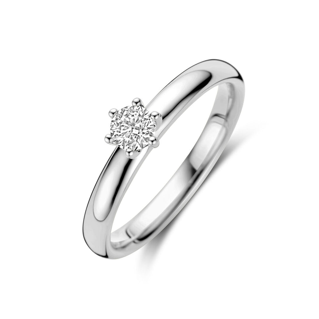 aanzoeksring diamant 0.25ct h si 14K witgoud