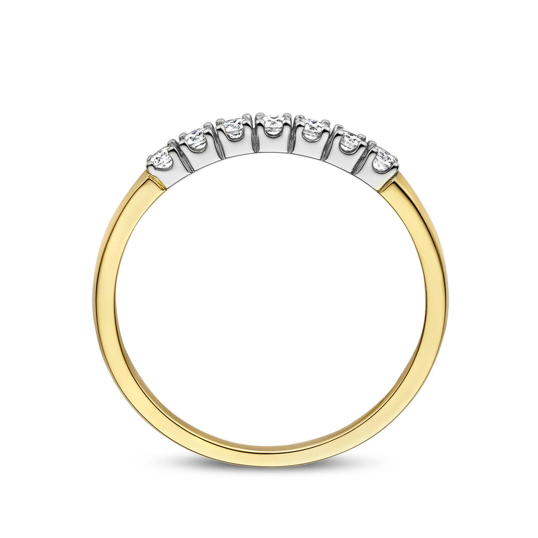 Memoirenring Diamant 0,21 ct H SI 14K Bicolor-Gold gelb/weiß