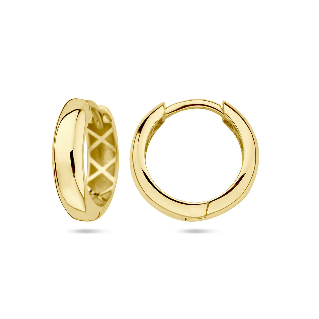 drop earrings 4.0 mm semicircular tube 14K yellow gold