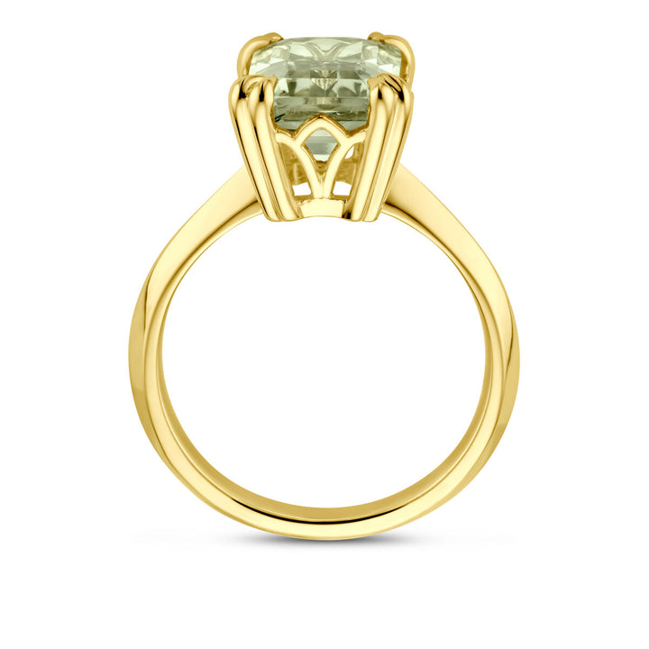 ring groen amethist 14K geelgoud