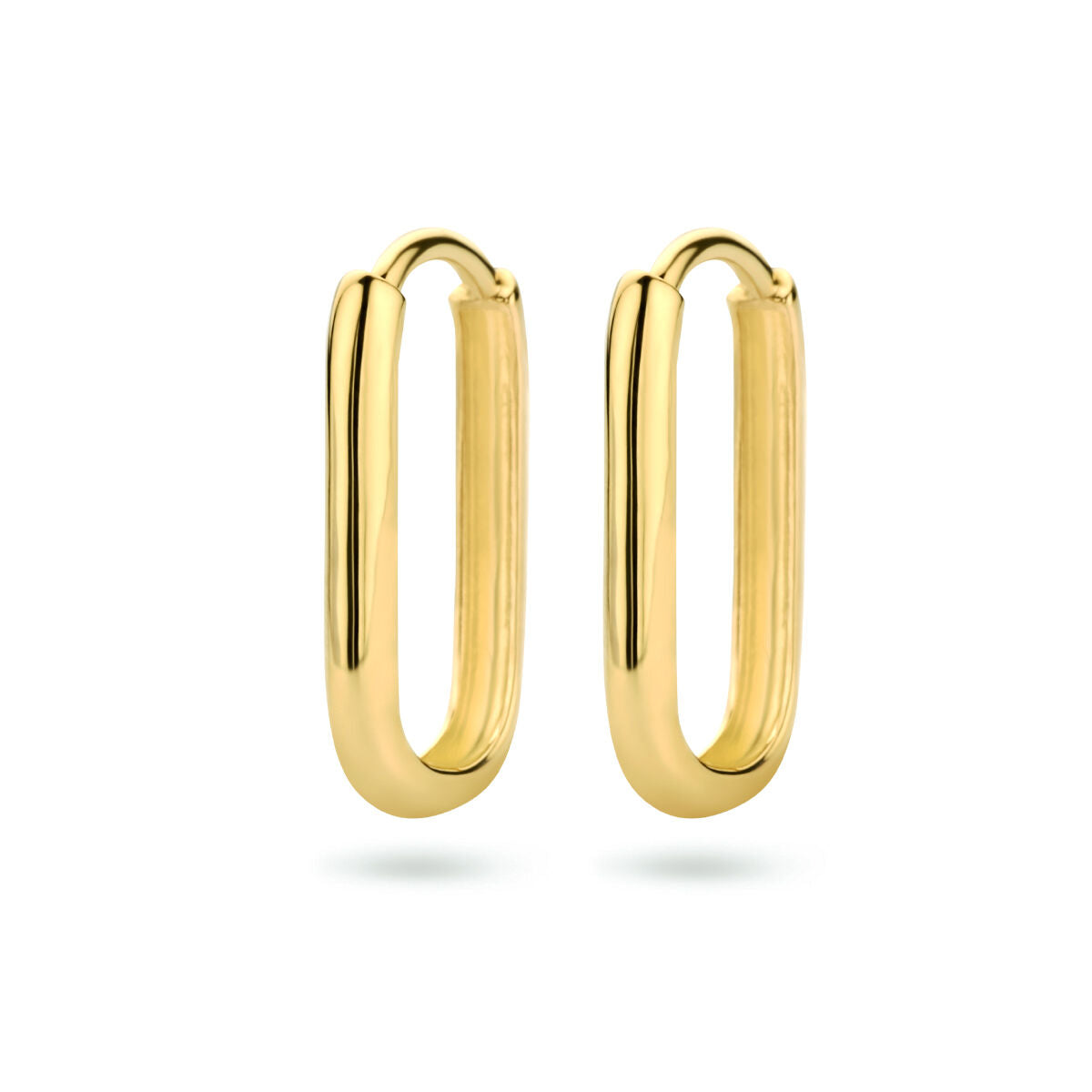 Klapoorringen van 14K geelgoud in de vorm van een paperclip.