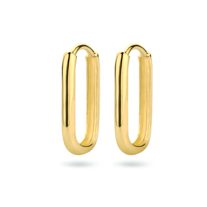 klapoorringen paperclip 14K geelgoud