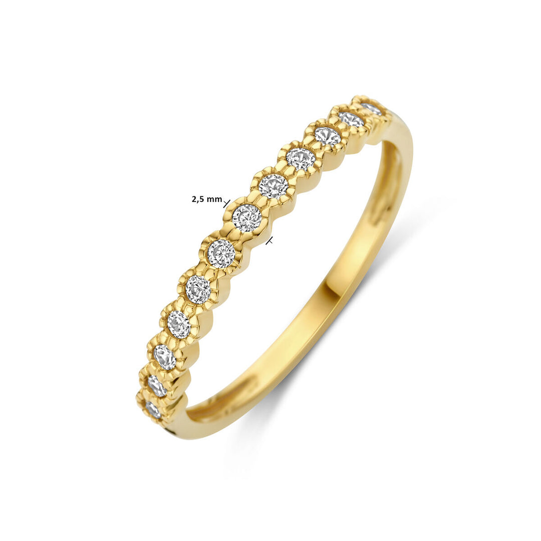 ring zirkonia 14K geelgoud