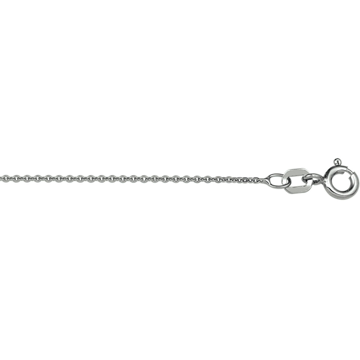 Zilveren gerhodineerd collier met een platte ankerketting van 1,2 mm, lengte 41 + 4 cm.