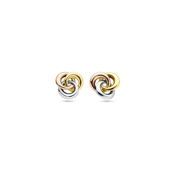 oorknoppen 7 mm 14K tricolor goud