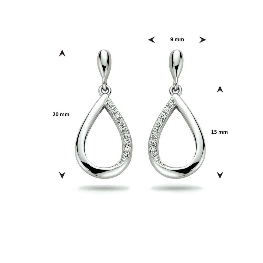 Ohrringe Tropfen Zirkonia Silber rhodiniert