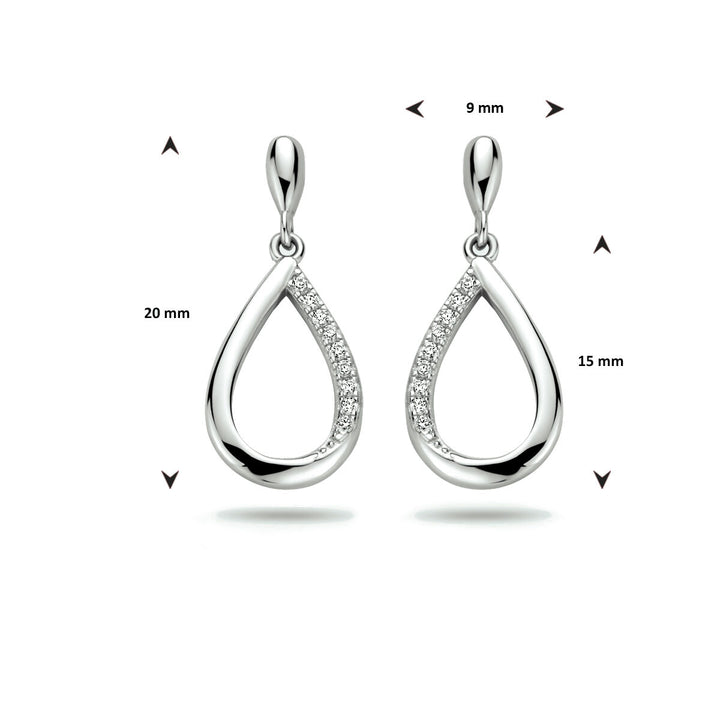 Ohrringe Tropfen Zirkonia Silber rhodiniert