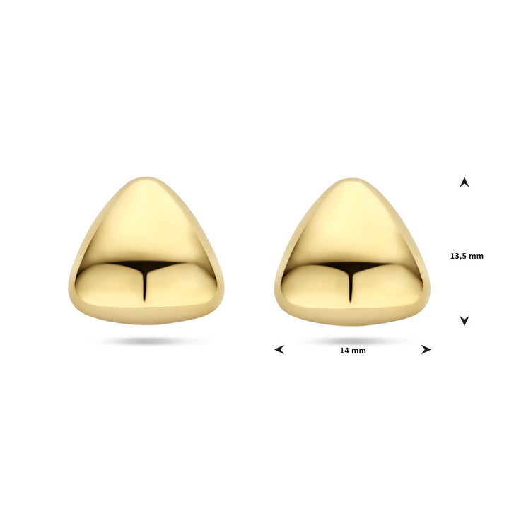 oorknoppen driehoek 13,5 mm 14K geelgoud