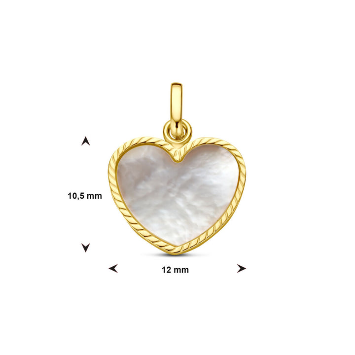 pendant heart mother of pearl 14K yellow gold