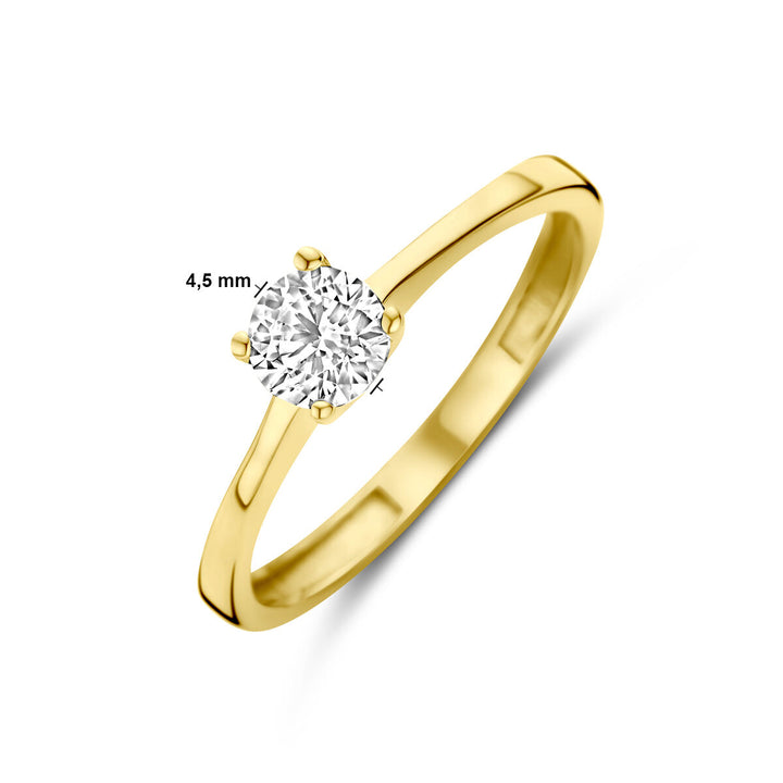 ring zirconia 14K yellow gold