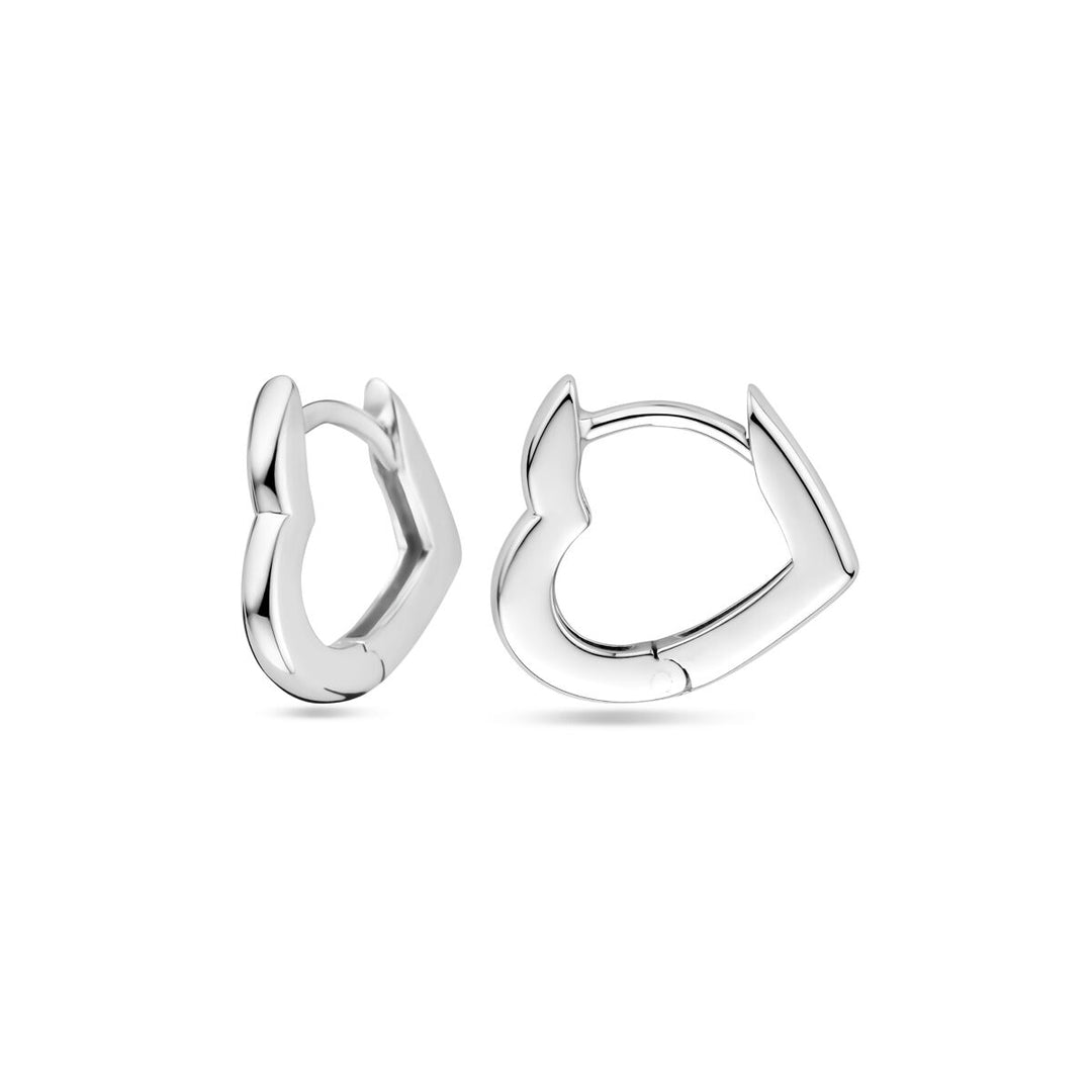 klapoorringen hartje 13 mm zilver gerhodineerd