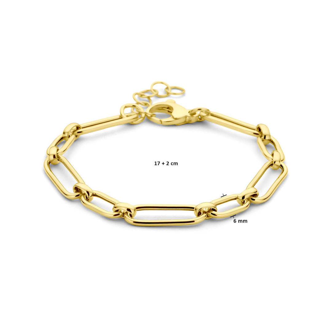 armband 6,0 mm 17 + 2 cm 3 micron zilver verguld (geel)