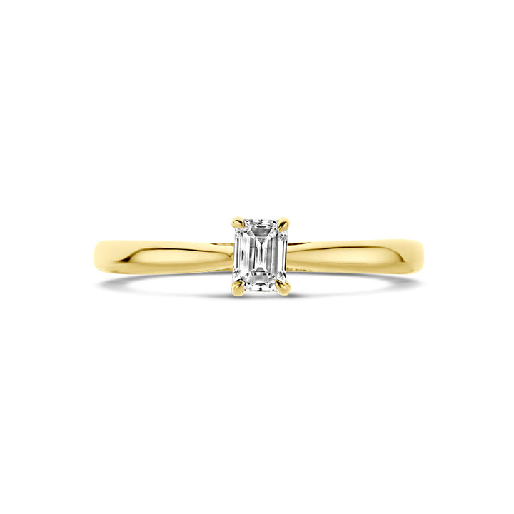 ring lab grown diamant 0.25ct h si 14K geelgoud