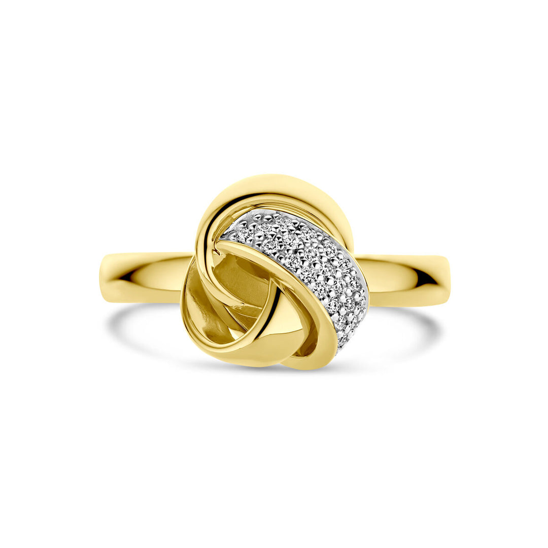 ring button diamond 0.11ct h si 14K yellow gold