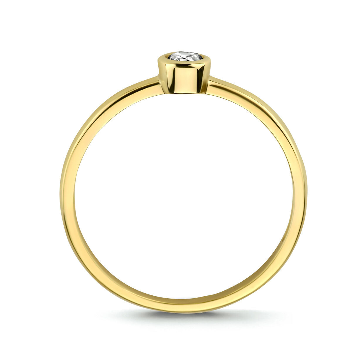 ring zirkonia 14K geelgoud