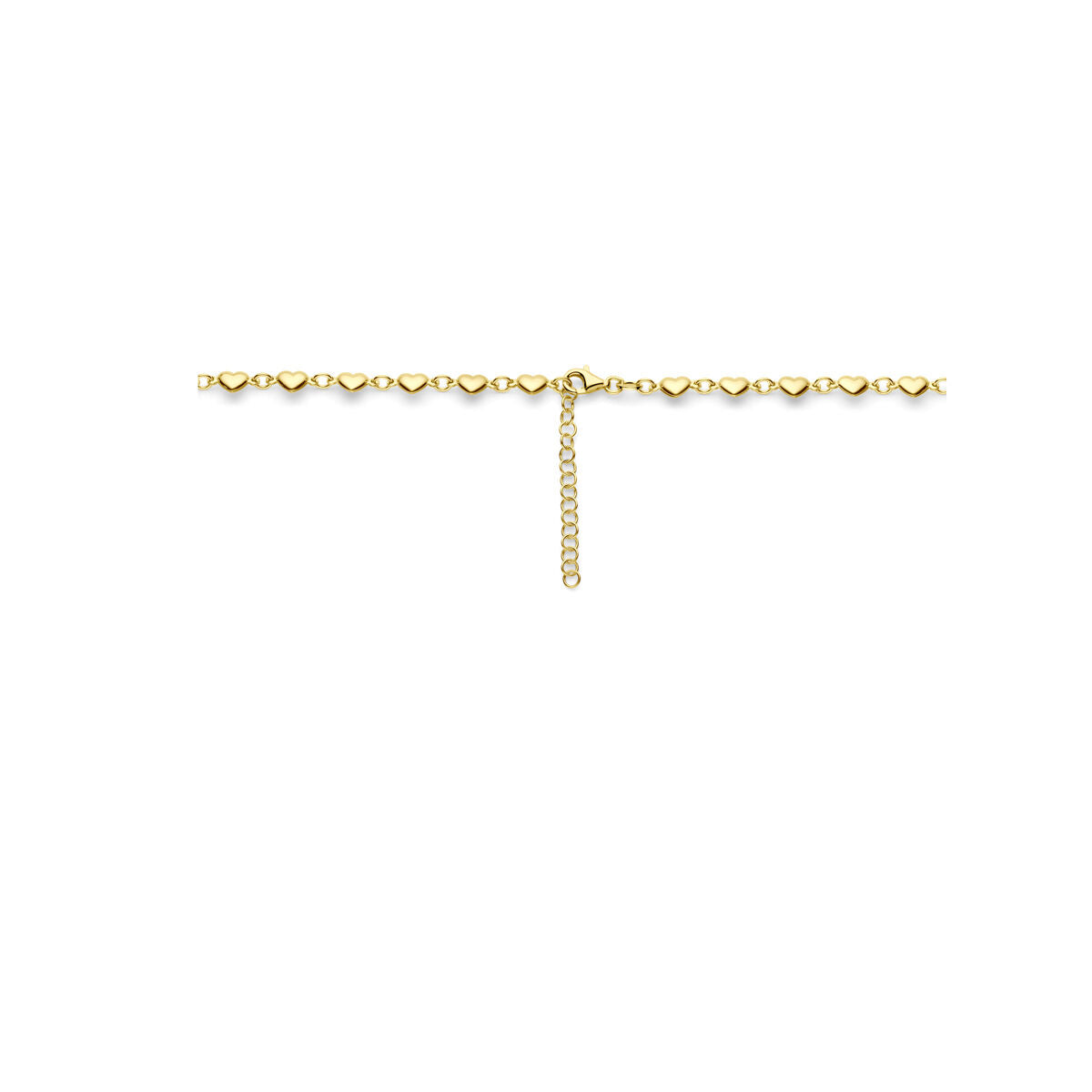 necklace hearts 41 + 4 cm 3 micron silver gold plated (yellow)