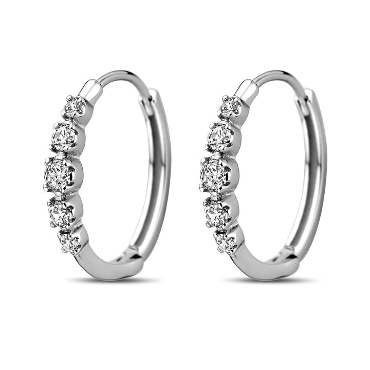 klapoorringen zirkonia 18,5 mm zilver gerhodineerd