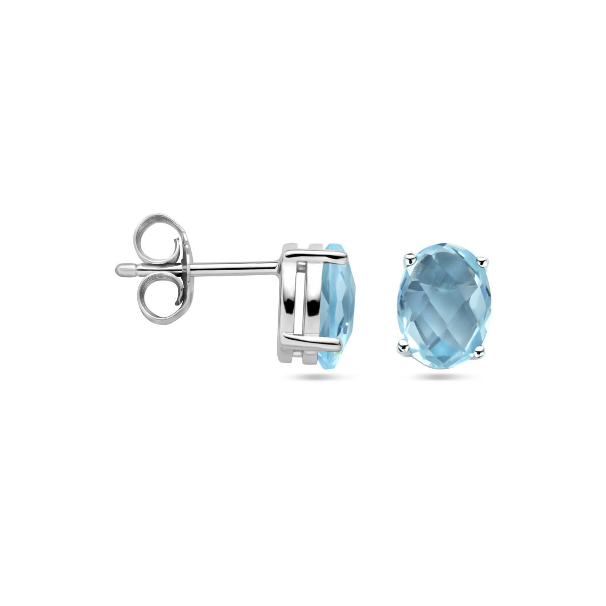 oorknoppen blauw topaas zilver gerhodineerd