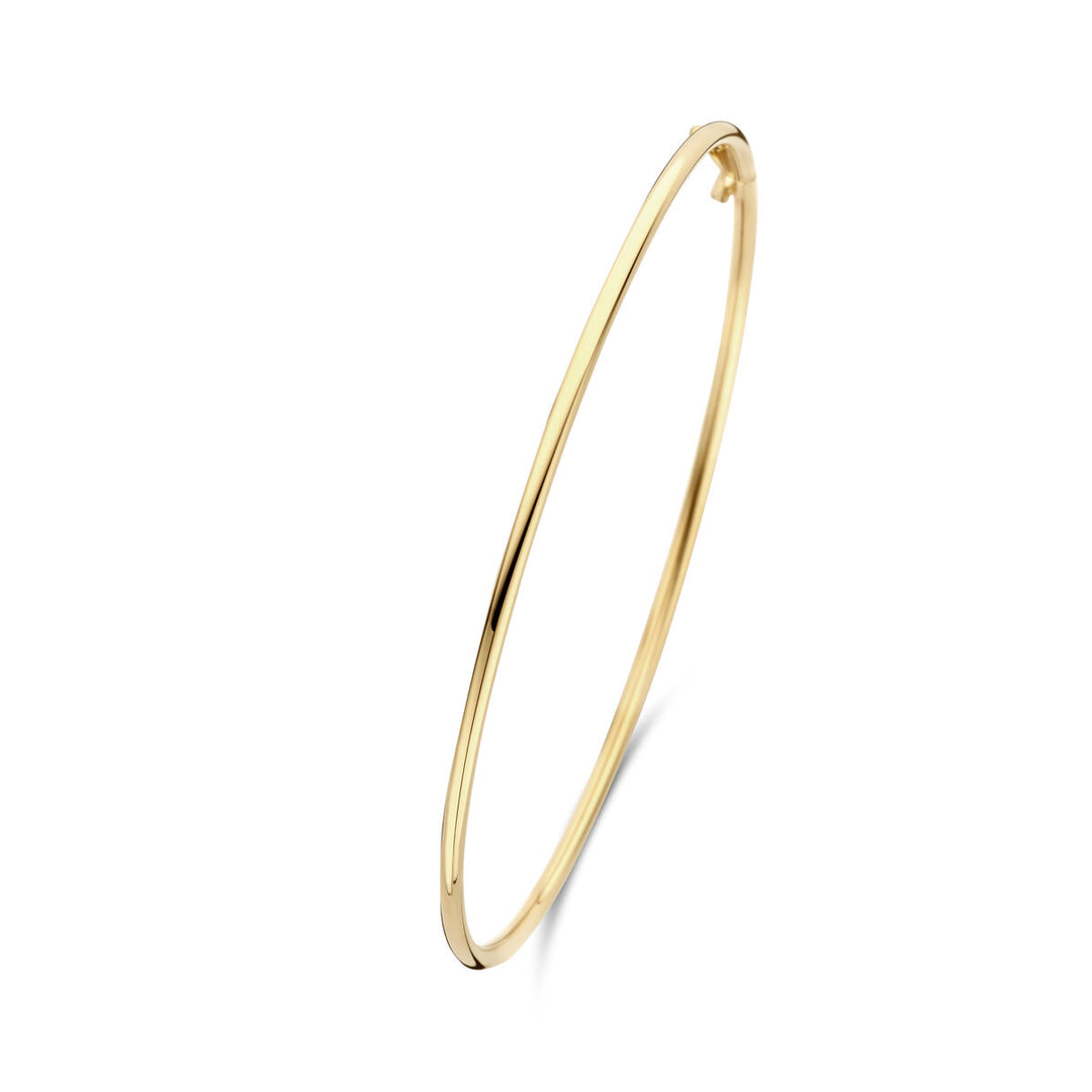 bangle dop ronde buis 1,8 mm  64 x 55 mm 14K geelgoud