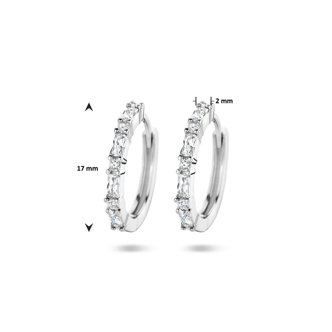 drop earrings zirconia silver rhodium plated