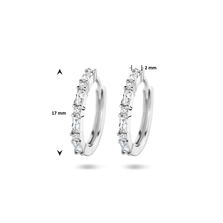 drop earrings zirconia silver rhodium plated