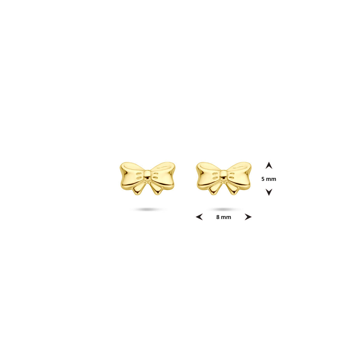 oorknoppen strik 5 mm 14K geelgoud