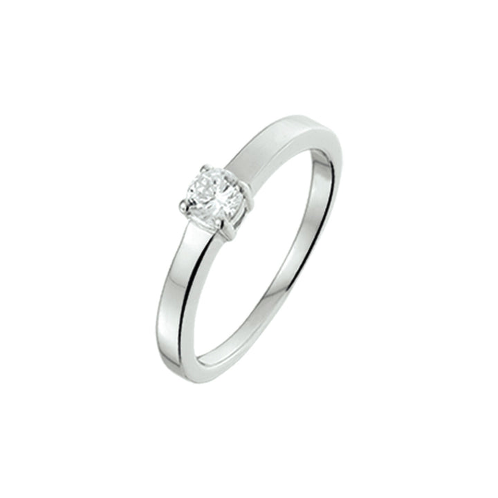 ring zirconia silver rhodium plated