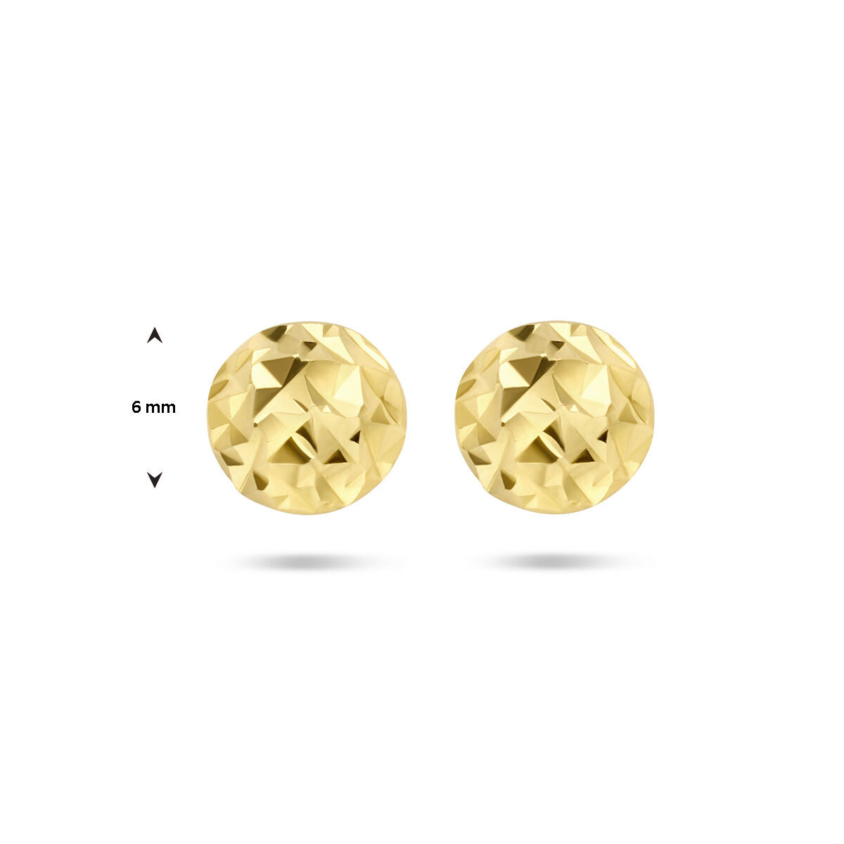 oorknoppen gediamanteerd 14K geelgoud