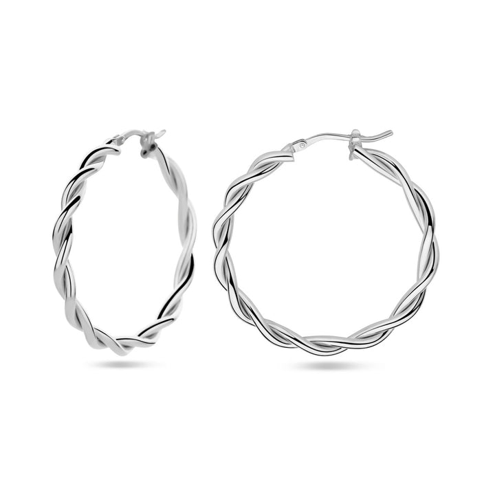 oorringen 3,5 mm gedraaide buis zilver gerhodineerd