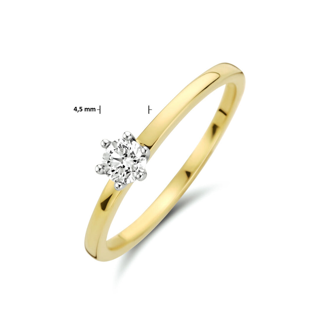 ring diamond 0.20ct h si 14K bicolor gold yellow/white