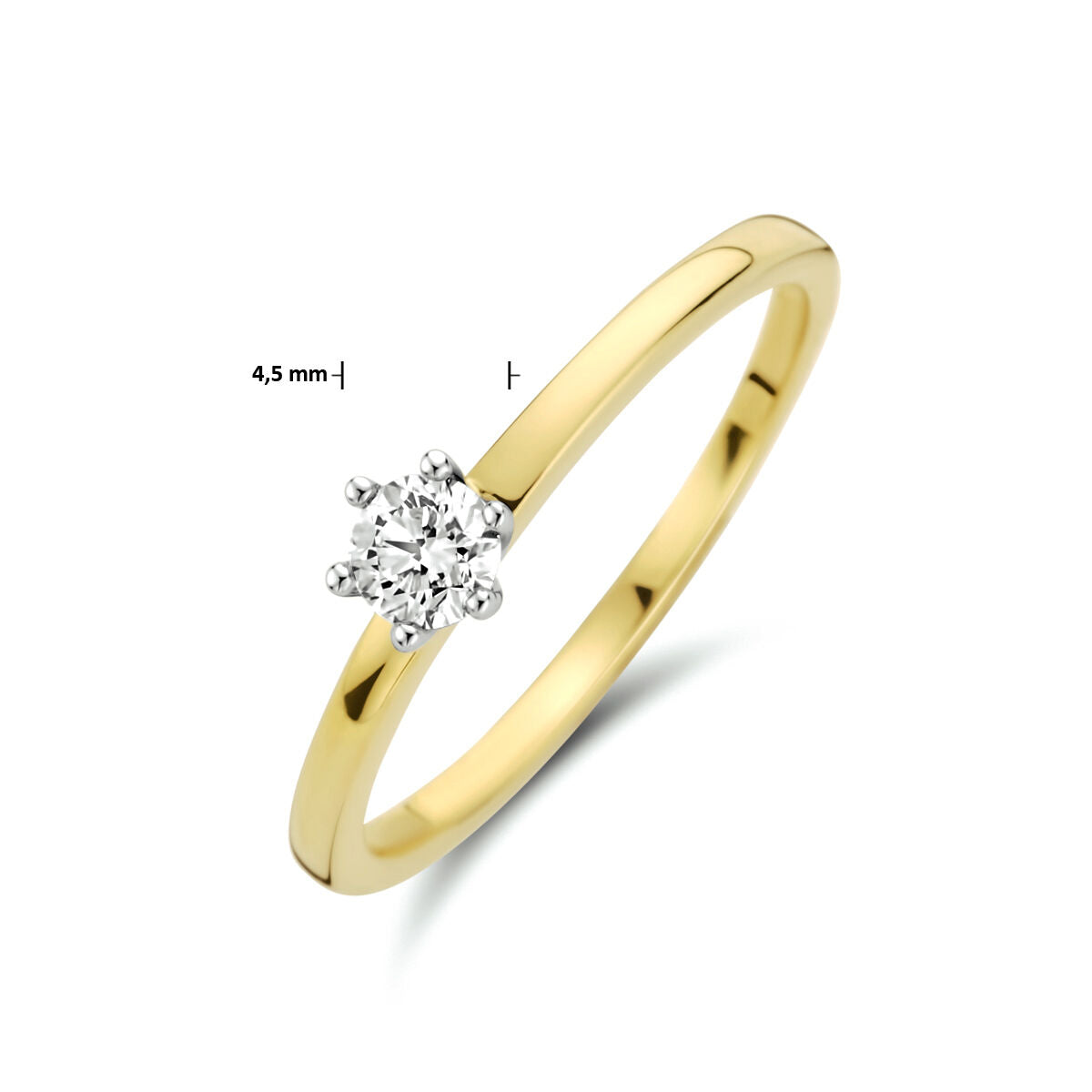ring diamant 0.20ct h si 14K bicolor goud geel/wit