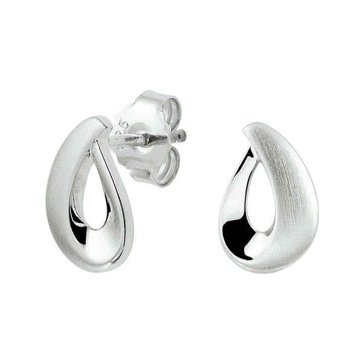 ear studs poly/matte silver rhodium plated