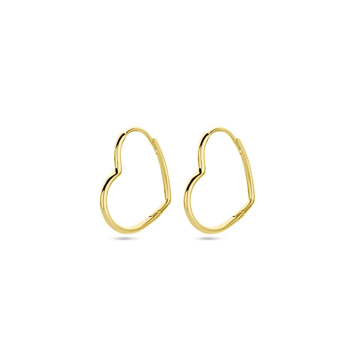 oorringen hart 1 micron zilver verguld (geel)