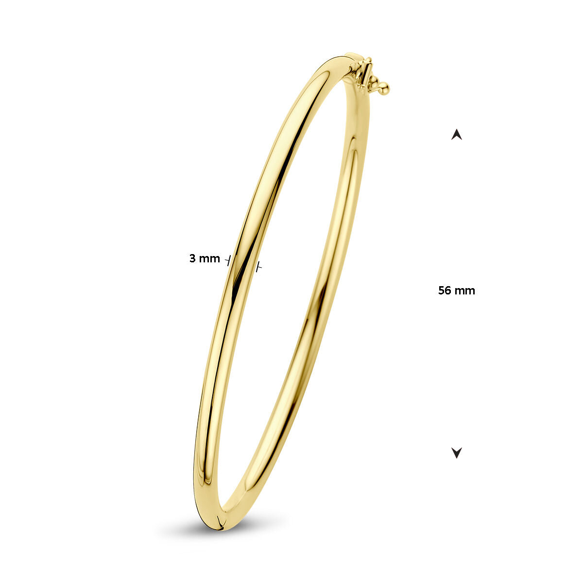 bangle hinge round tube 14K yellow gold