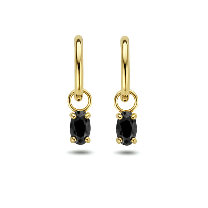 Ohrhänger mit schwarzem Zirkonia aus 14-karätigem Gelbgold