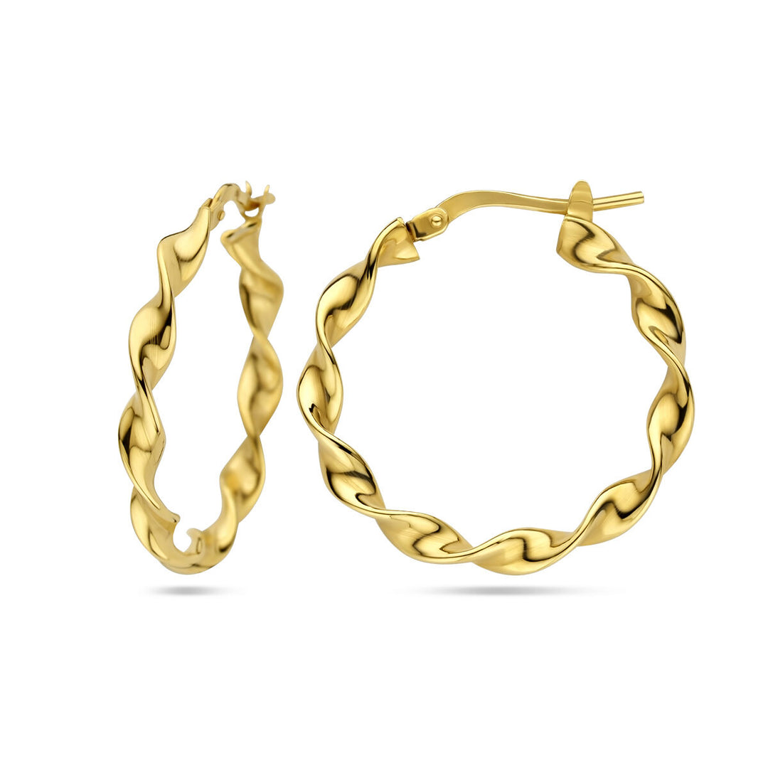 earrings twisted 1 micron silver gold plated (yellow)