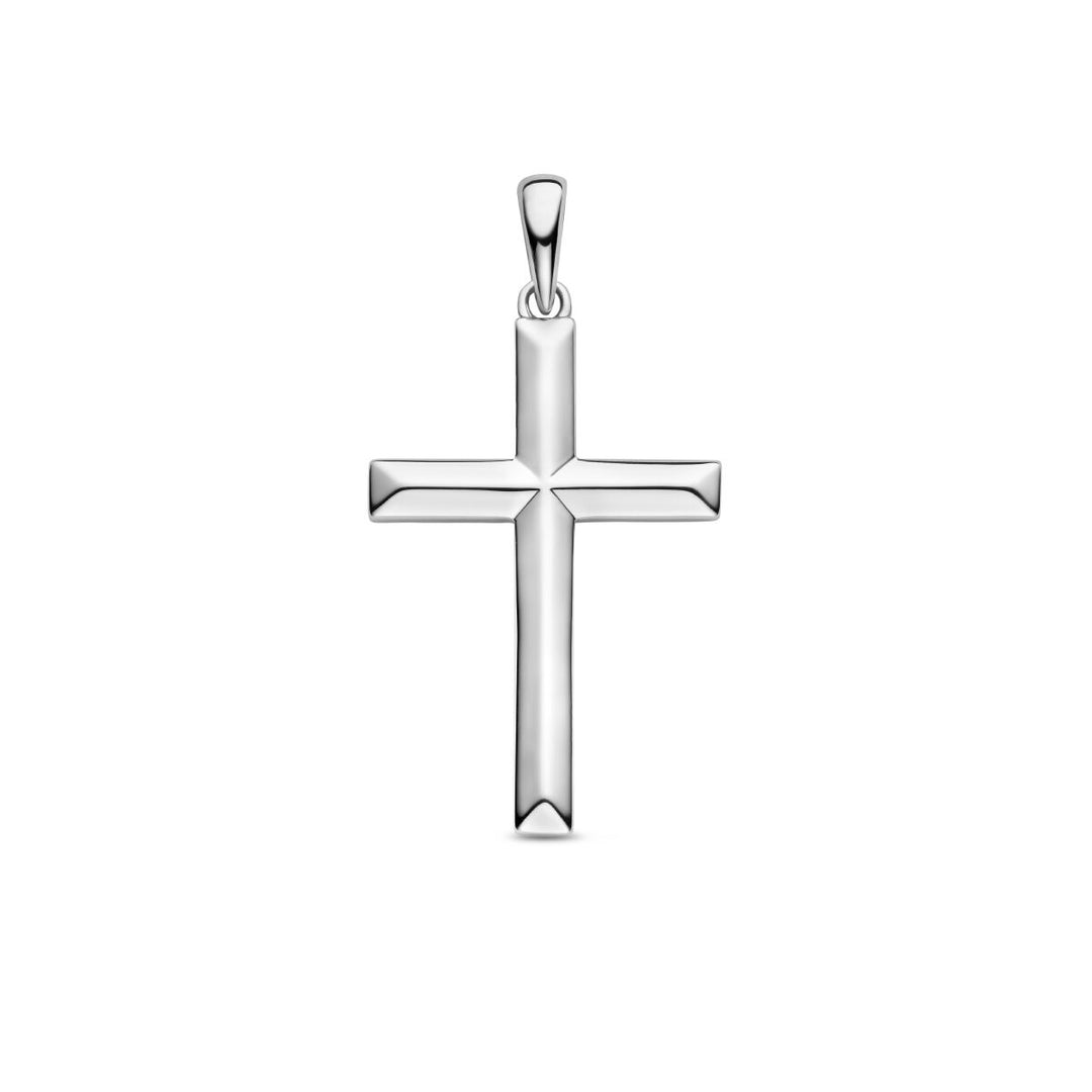 pendant cross silver rhodium plated