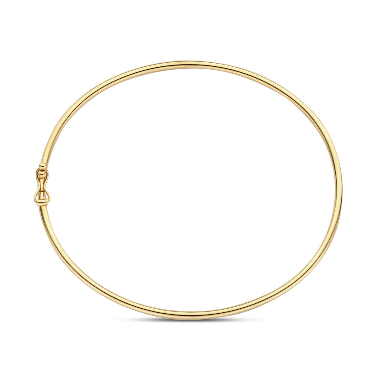 bangle dop ronde buis 1,8 mm  60 x 55 mm 14K geelgoud