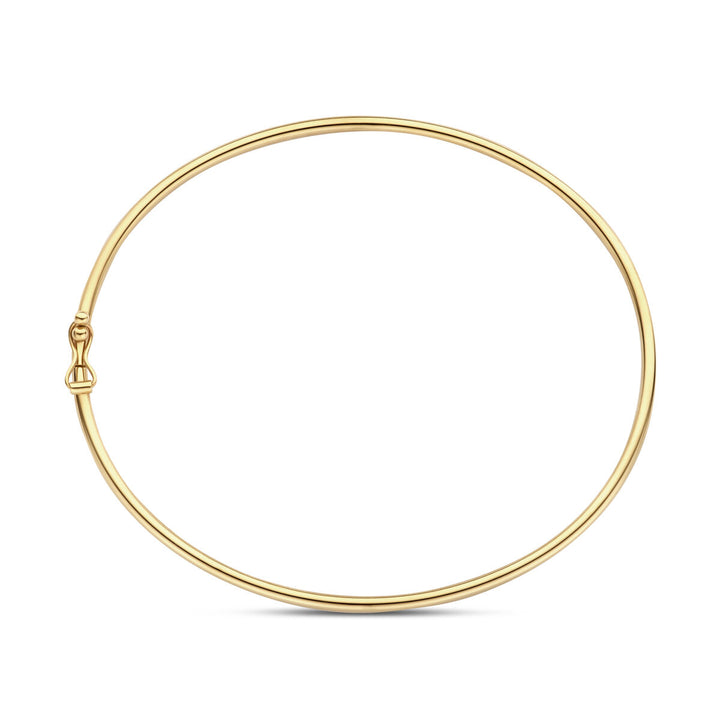 bangle dop ronde buis 1,8 mm  64 x 55 mm 14K geelgoud